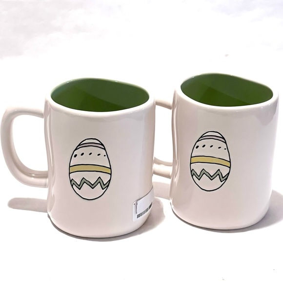 Rae Dunn HAPPY EASTER Ceramic Mug Set White/Green - Picture 5 of 11